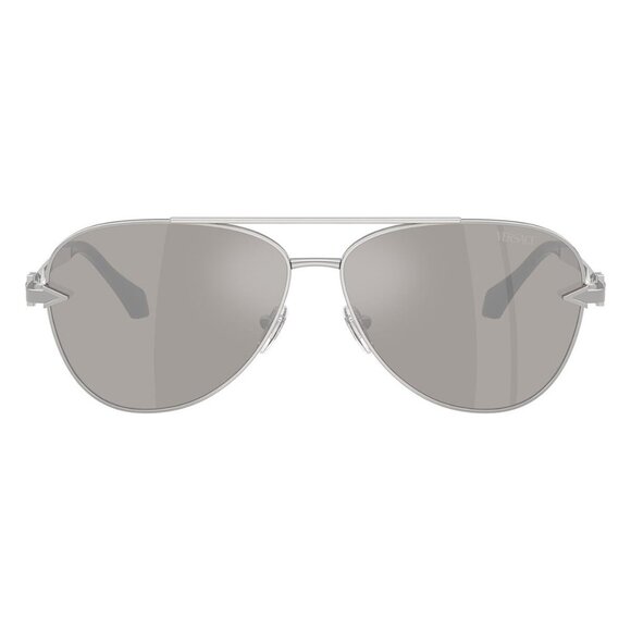 New VERSACE Silver Aviator VE2283 1000/6G Sunglasses Women - Picture 2 of 6